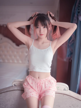 COS图集丨Coser祖木子:NO.013-粉白条纹小可爱[50P-220MB]