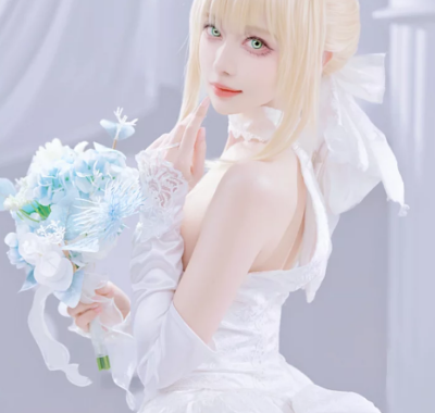 美图欣赏丨Coser_Shika小鹿鹿:NO.0131-FGO Saber花嫁[22P-284.5M]